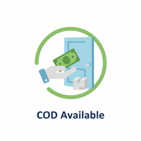 "Design a clean, vector-style icon that represents Cash on Delivery (COD) Available.
Show a hand holding a cash note or money being exchanged at the door.
Optionally include a delivery box or door icon to emphasize the idea of payment at delivery.
Use friendly, modern colors like green (for cash), light gray, and blue accents.
The icon should be minimal, rounded, and easy to understand.
Add the label text: 'COD Available' below the icon in a modern, easy-to-read font."